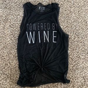 Powered by wine workout tank